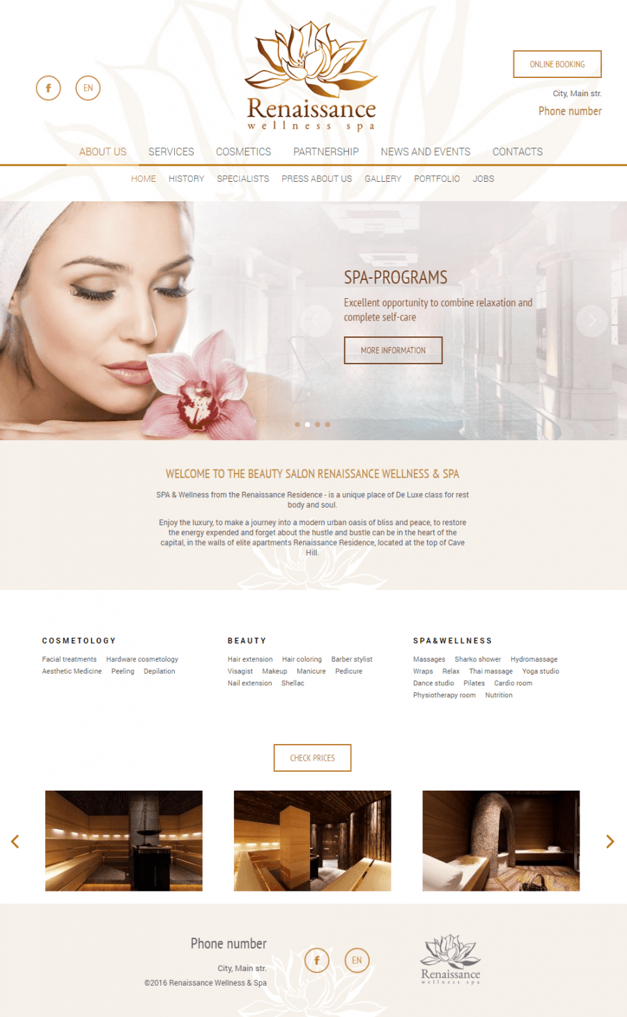Web design spa wellness